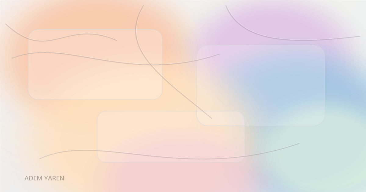 Website-Vorschaubild mit pastellfarbenen Flächen und dem Schriftzug Adem Yaren